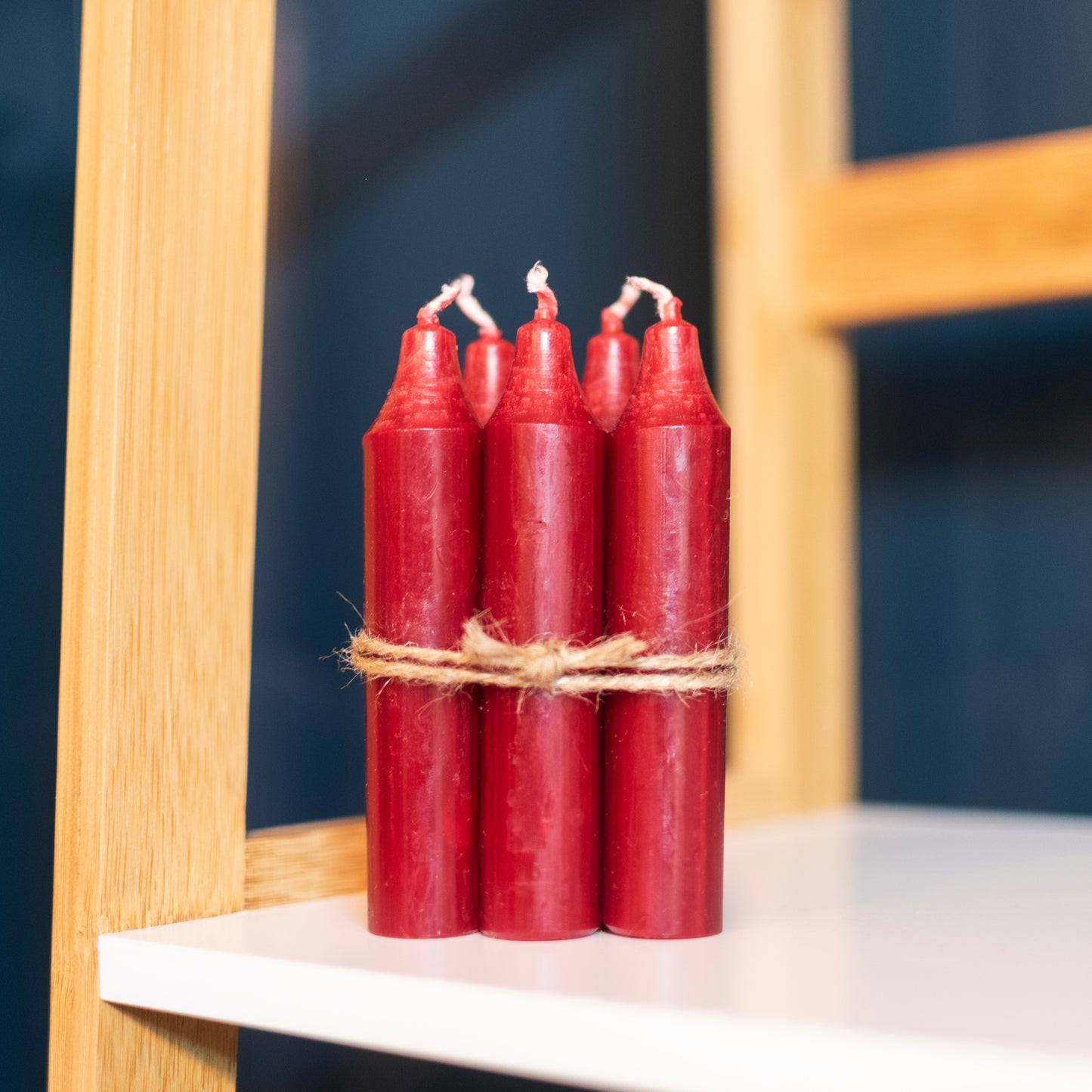 Bundle of five candles - Ruby Red - THE BRISTOL ARTISAN