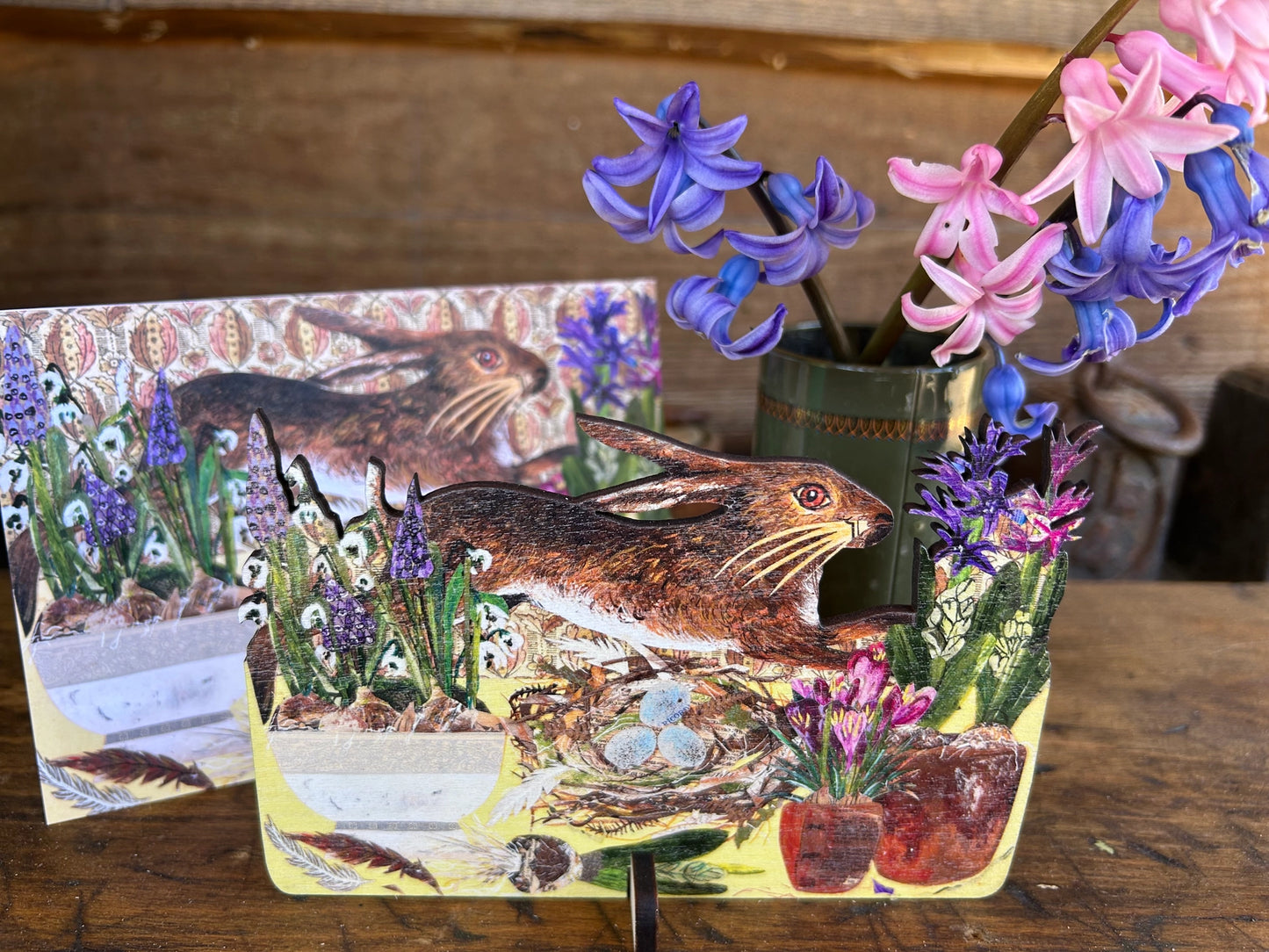 Spring Table Card with Birch Keepsake and Stand - THE BRISTOL ARTISAN