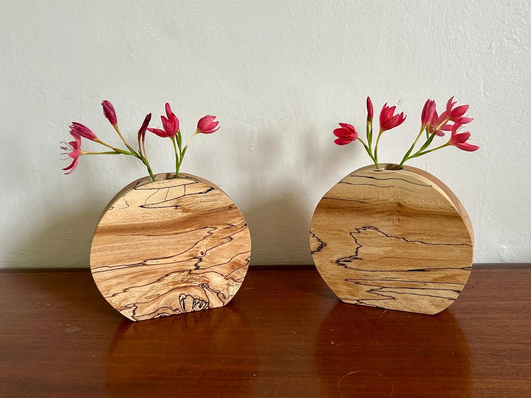 Spalted beech vase with glass insert - THE BRISTOL ARTISAN