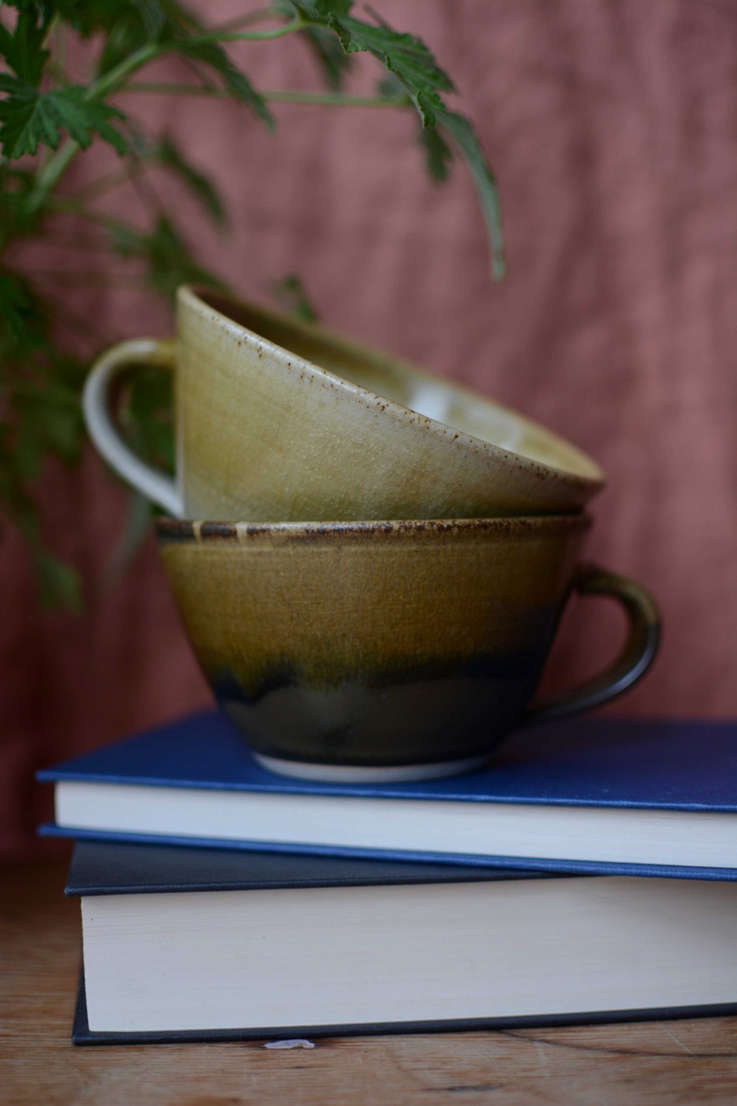 Dark Brown / Gold Dolomite Glaze Tea Cup by Lucy Turner