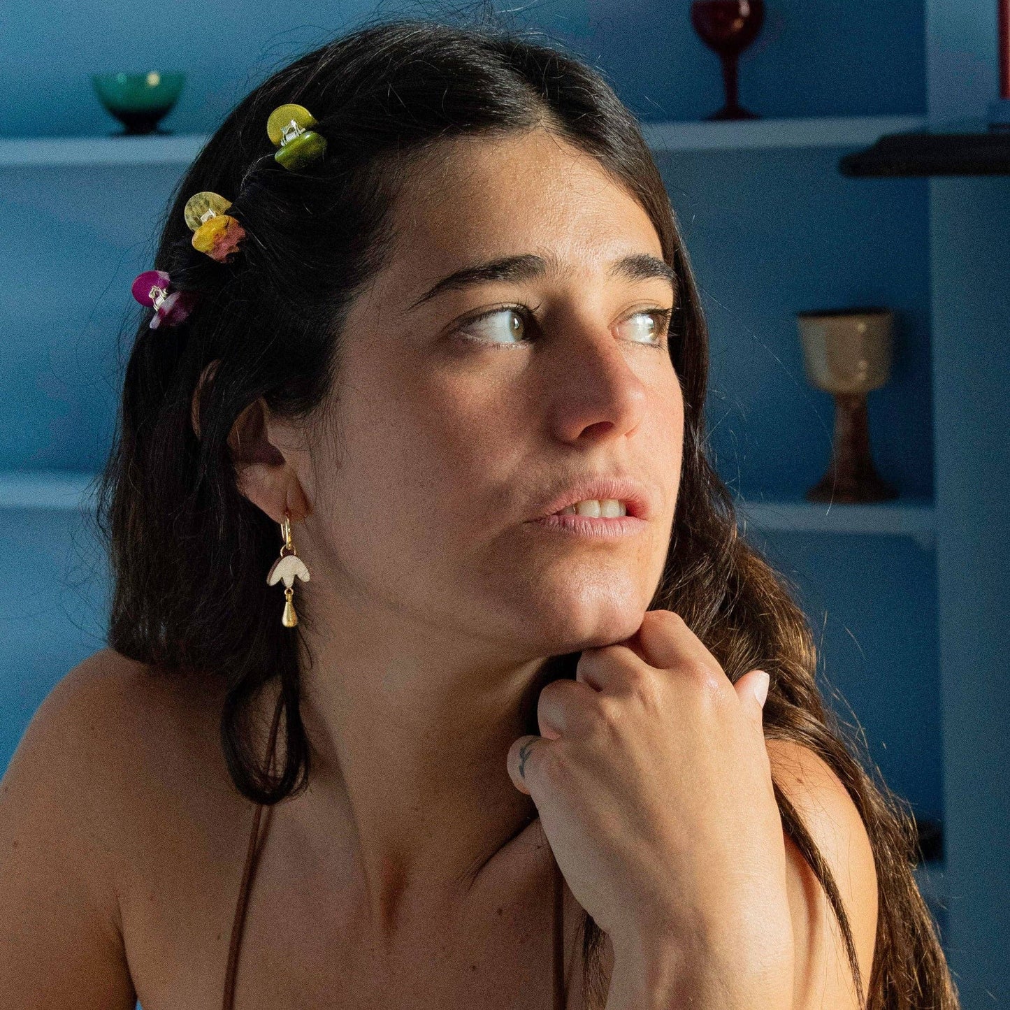 Petal Drop Hoop Earrings by Pepper You