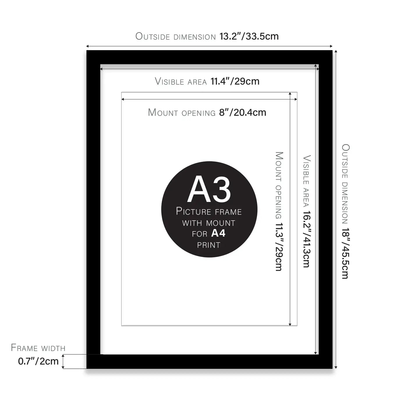 A3 Picture Frame - Black - THE BRISTOL ARTISAN