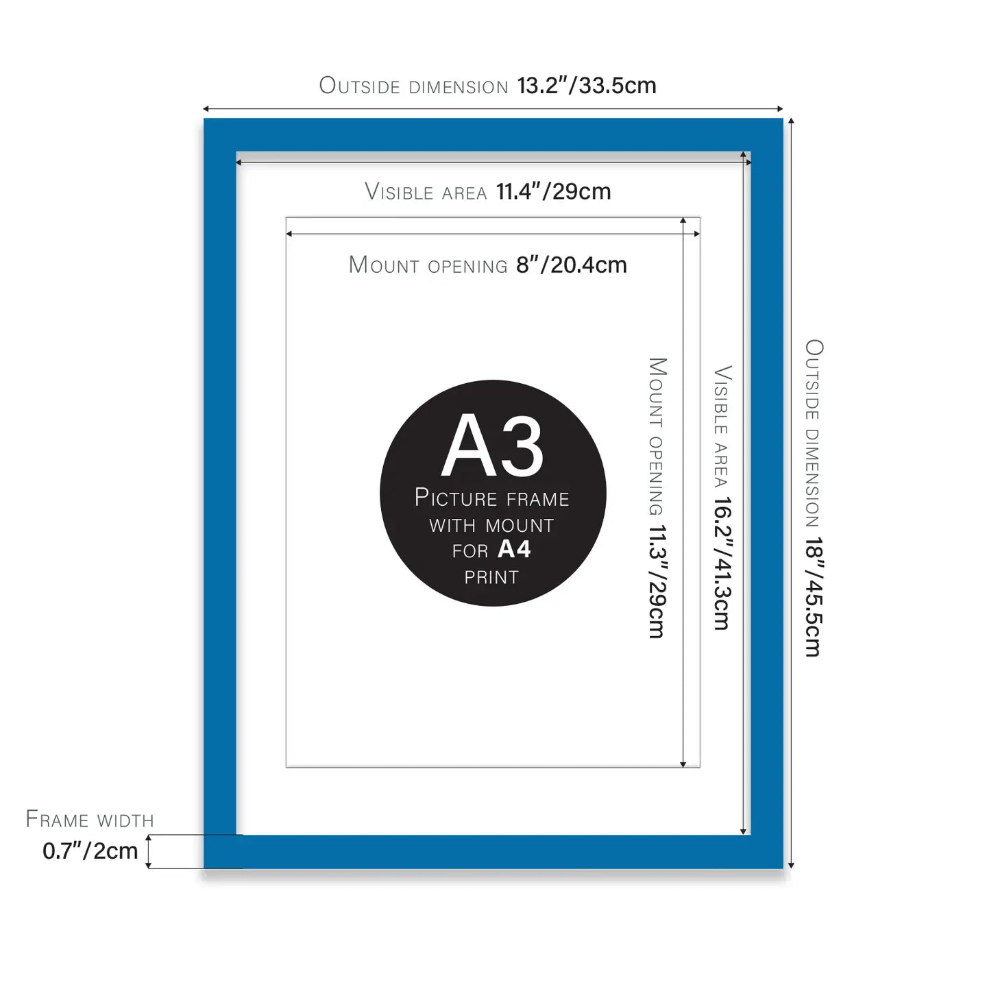 A3 Picture Frame - Blue - THE BRISTOL ARTISAN