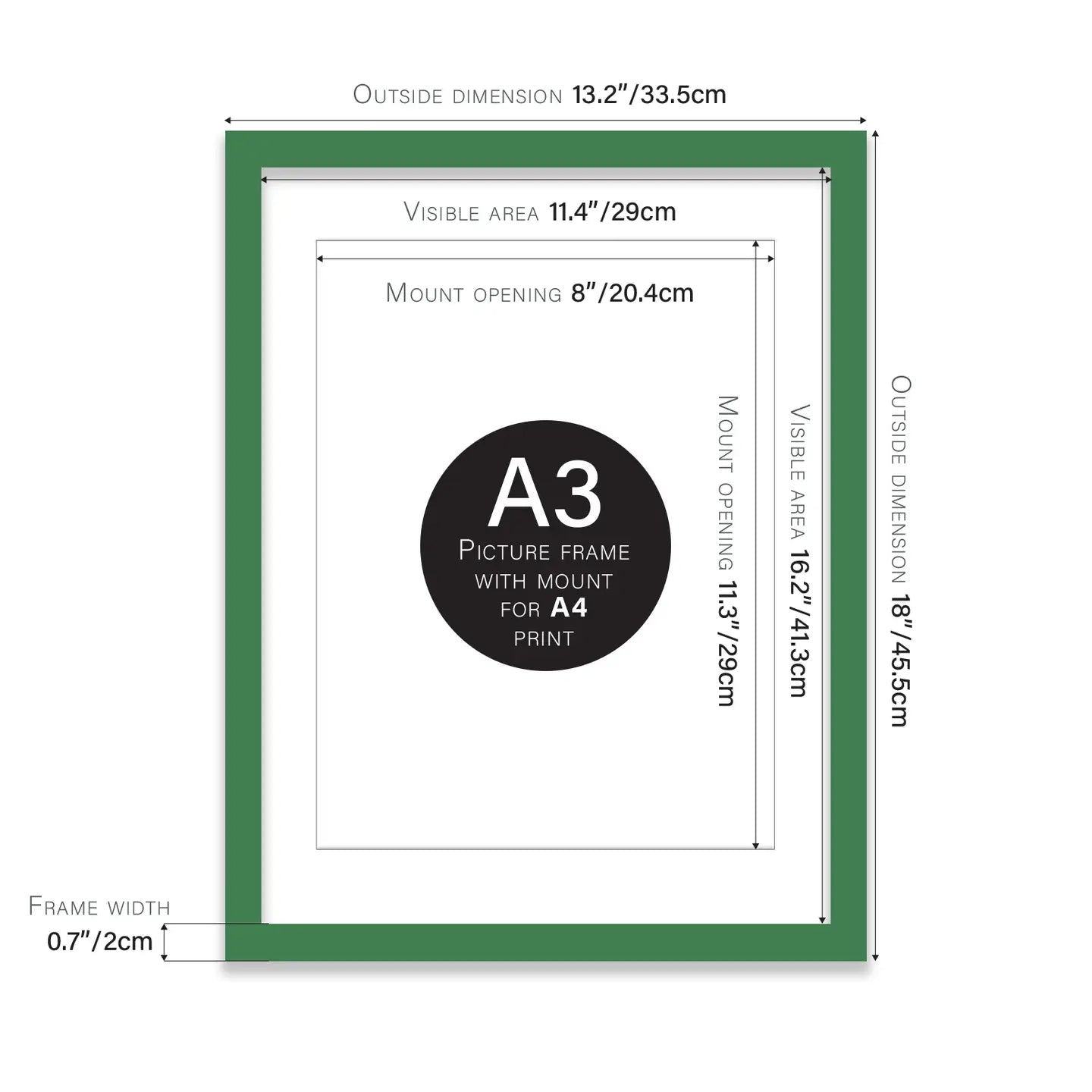 A3 Picture Frame - Green - THE BRISTOL ARTISAN
