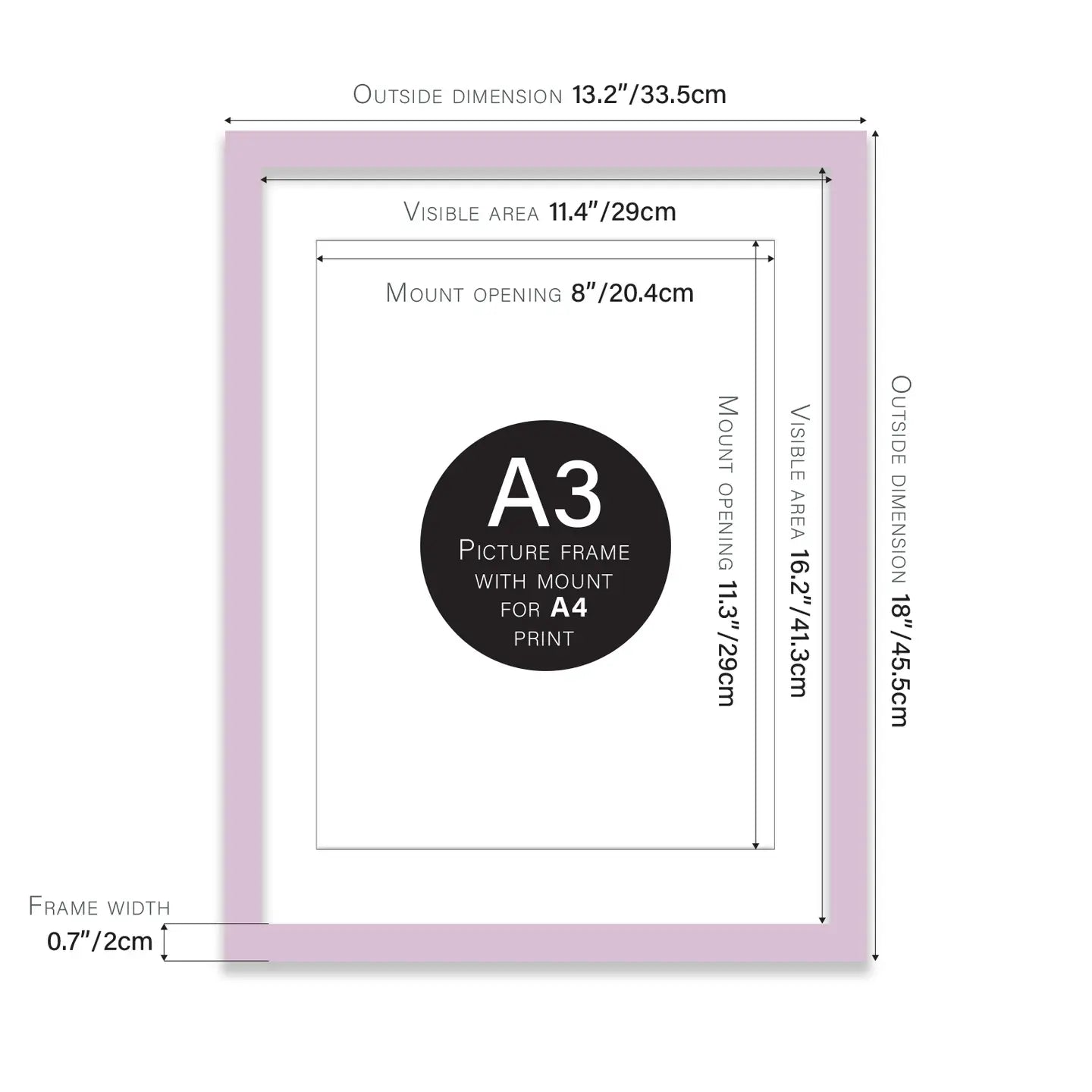 A3 Picture Frame - Lilac - THE BRISTOL ARTISAN