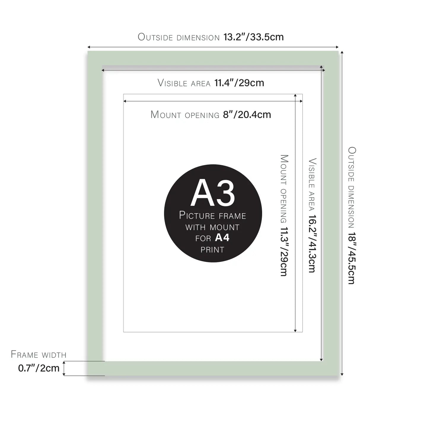 A3 Picture Frame - Mint - THE BRISTOL ARTISAN