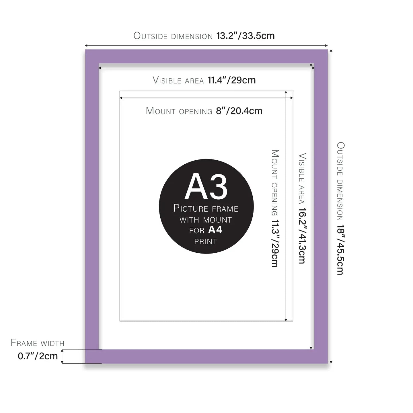 A3 Picture Frame - Purple - THE BRISTOL ARTISAN