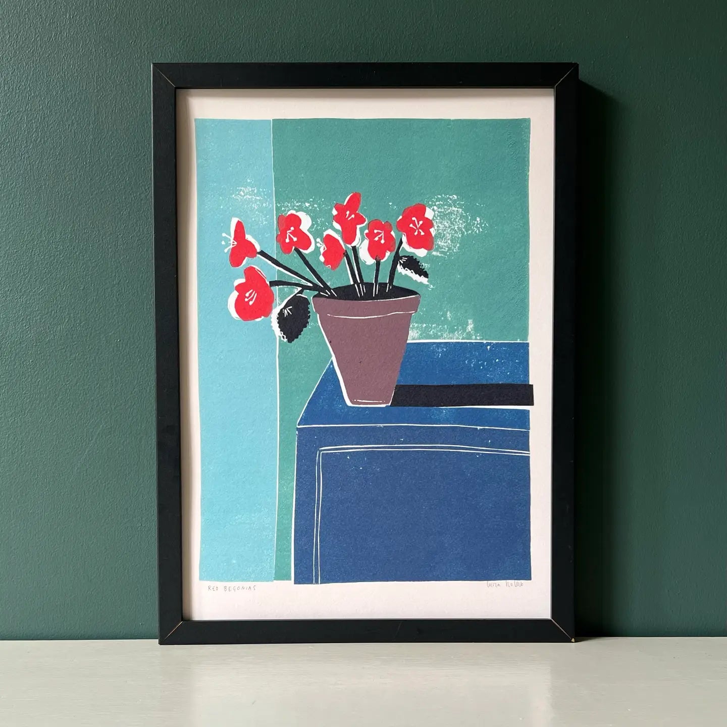 A3 Print - Red Begonias - THE BRISTOL ARTISAN
