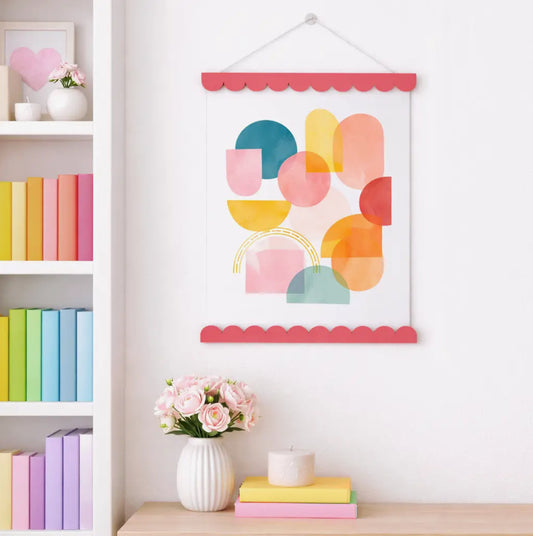 A3 Raspberry Scalloped Picture / Poster Hanger - THE BRISTOL ARTISAN