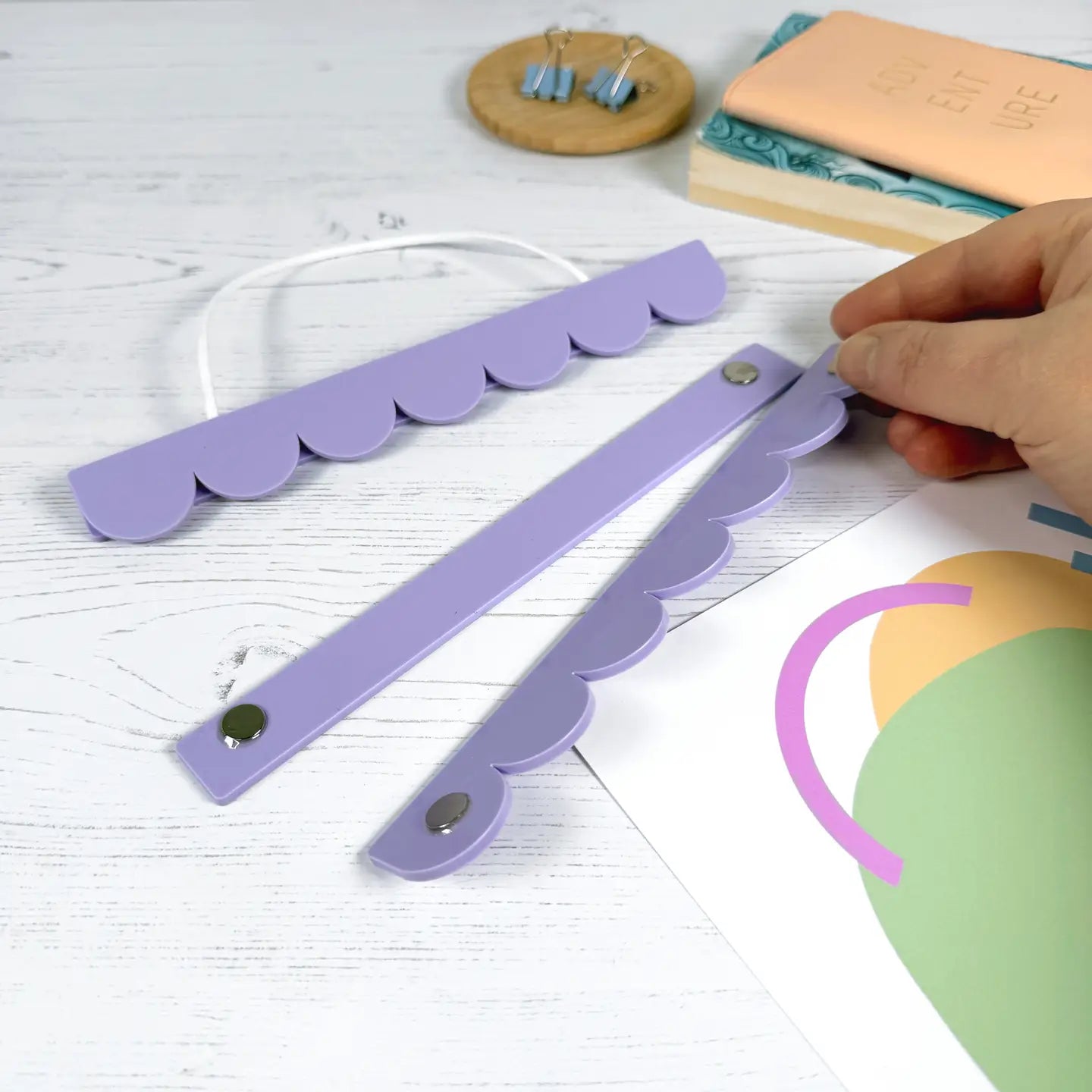 A4 Lilac Scalloped Picture / Poster Hanger - THE BRISTOL ARTISAN