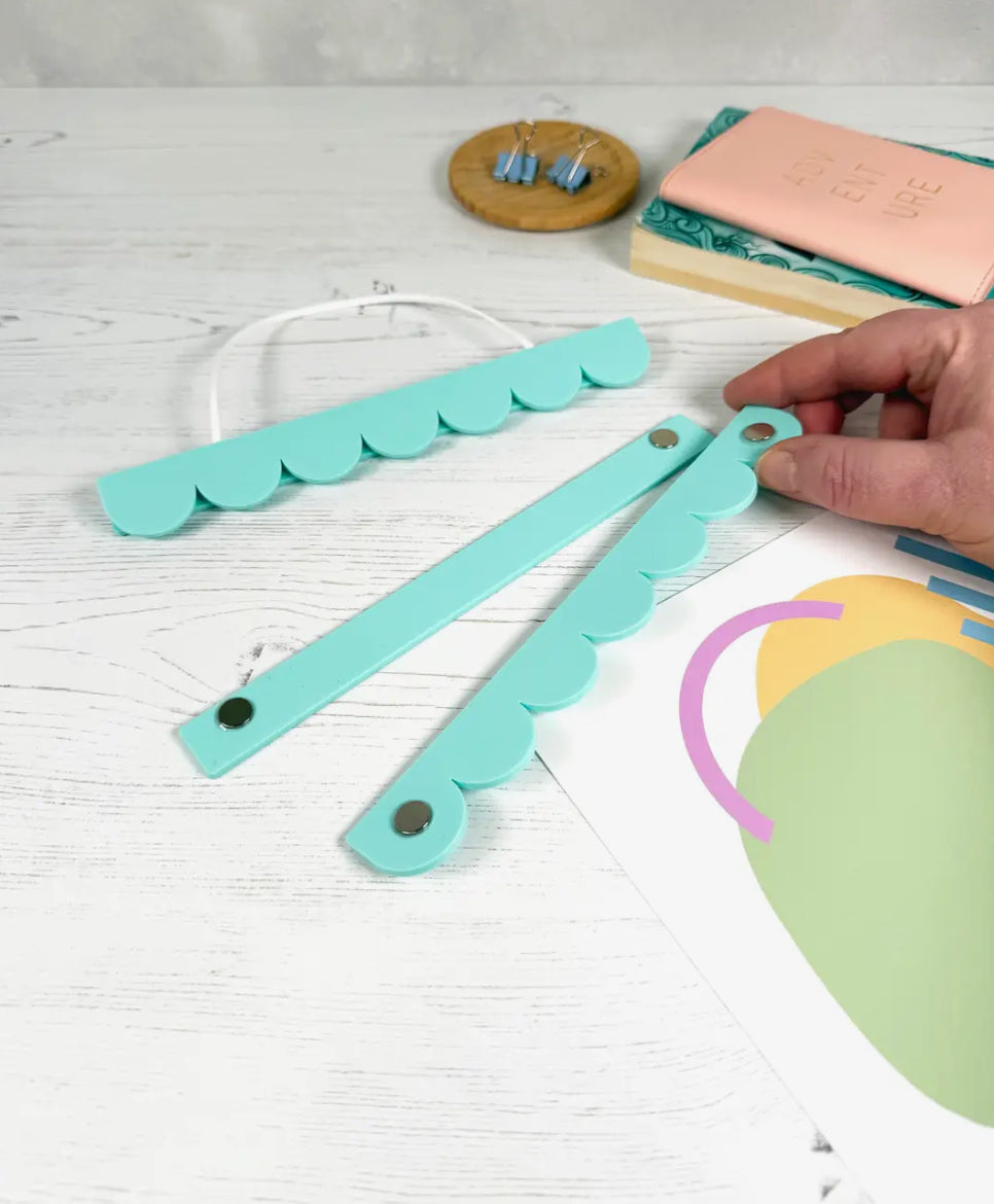 A4 Mint Scalloped Picture / Poster Hanger - THE BRISTOL ARTISAN