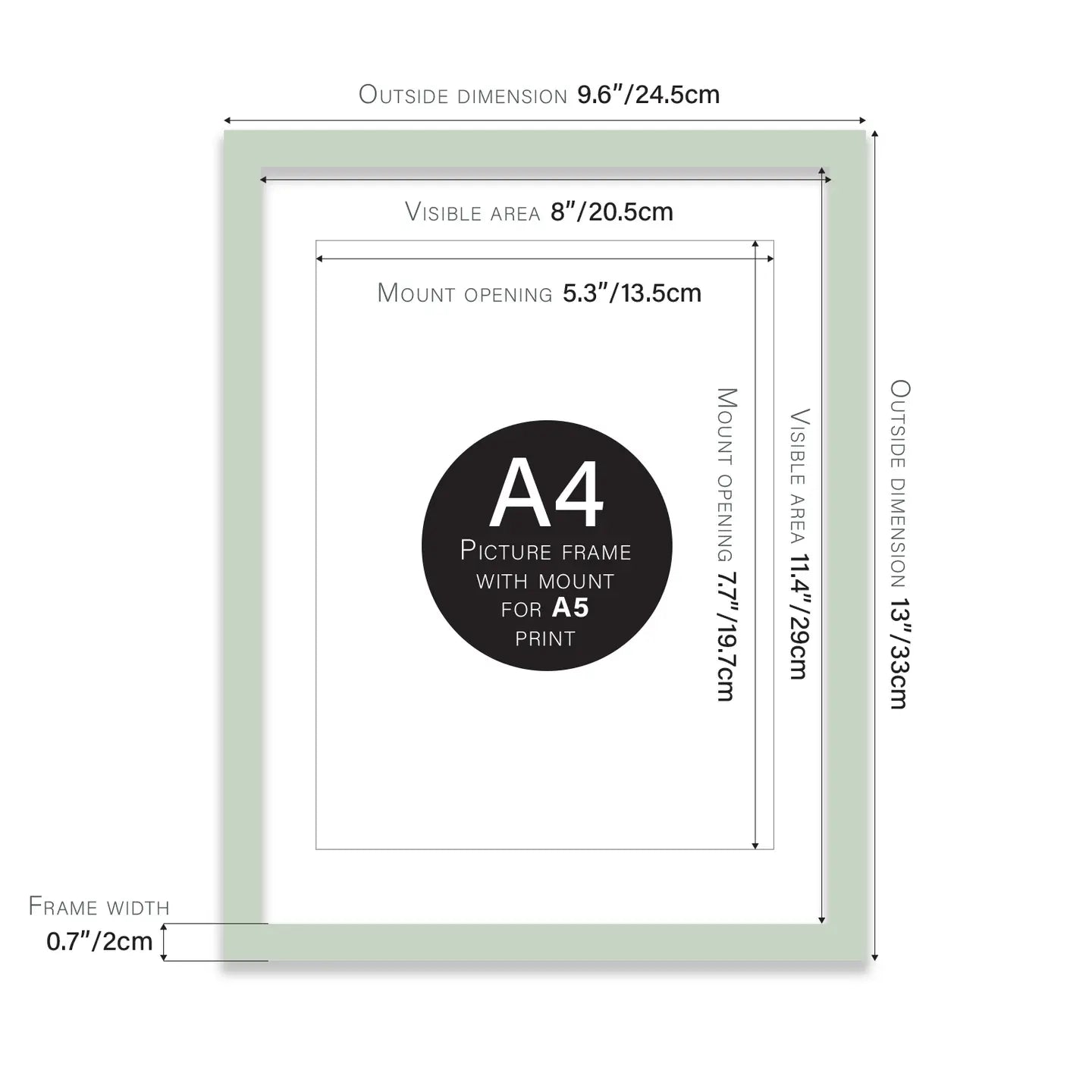 A4 Picture Frame - Mint - THE BRISTOL ARTISAN