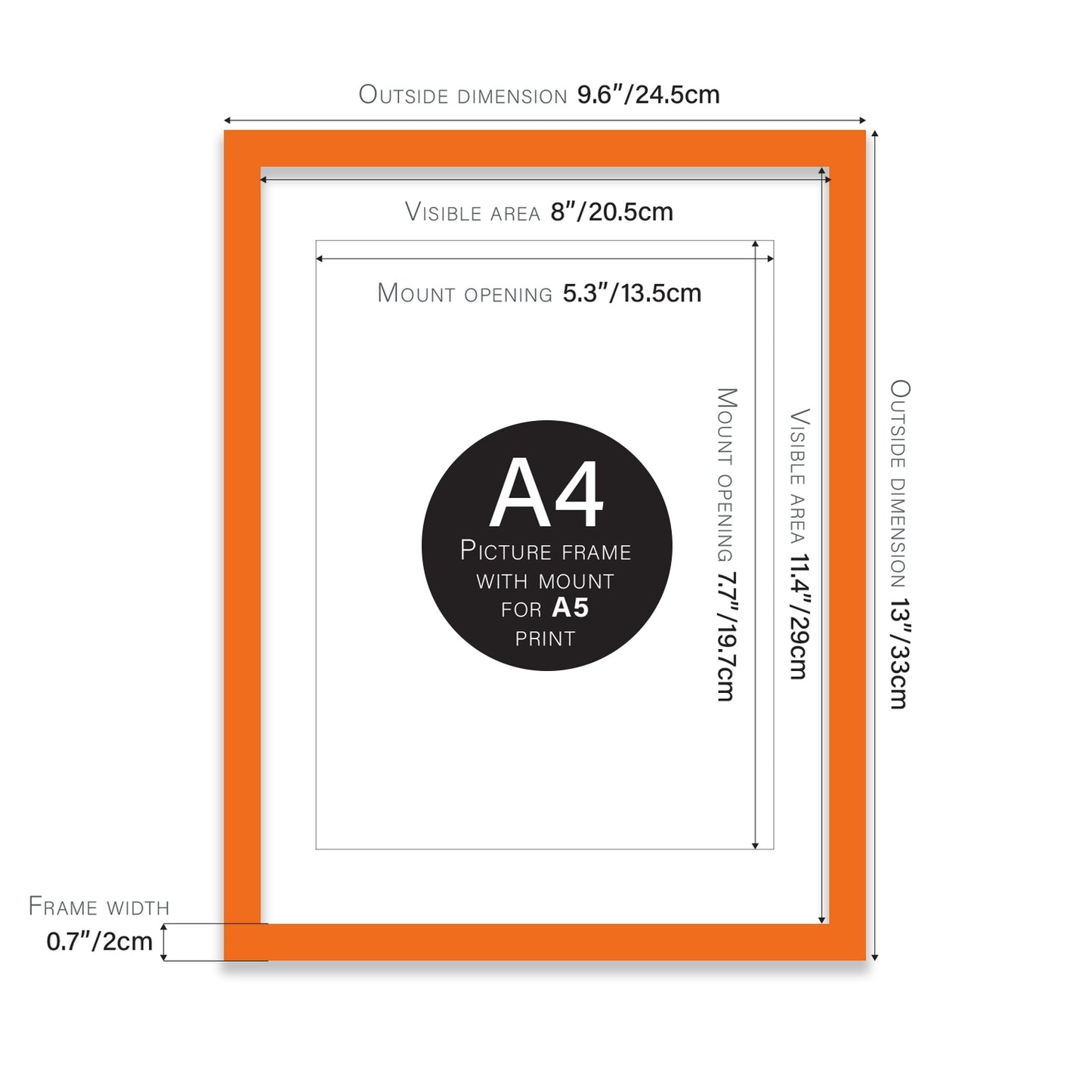 A4 Picture Frame - Orange - THE BRISTOL ARTISAN