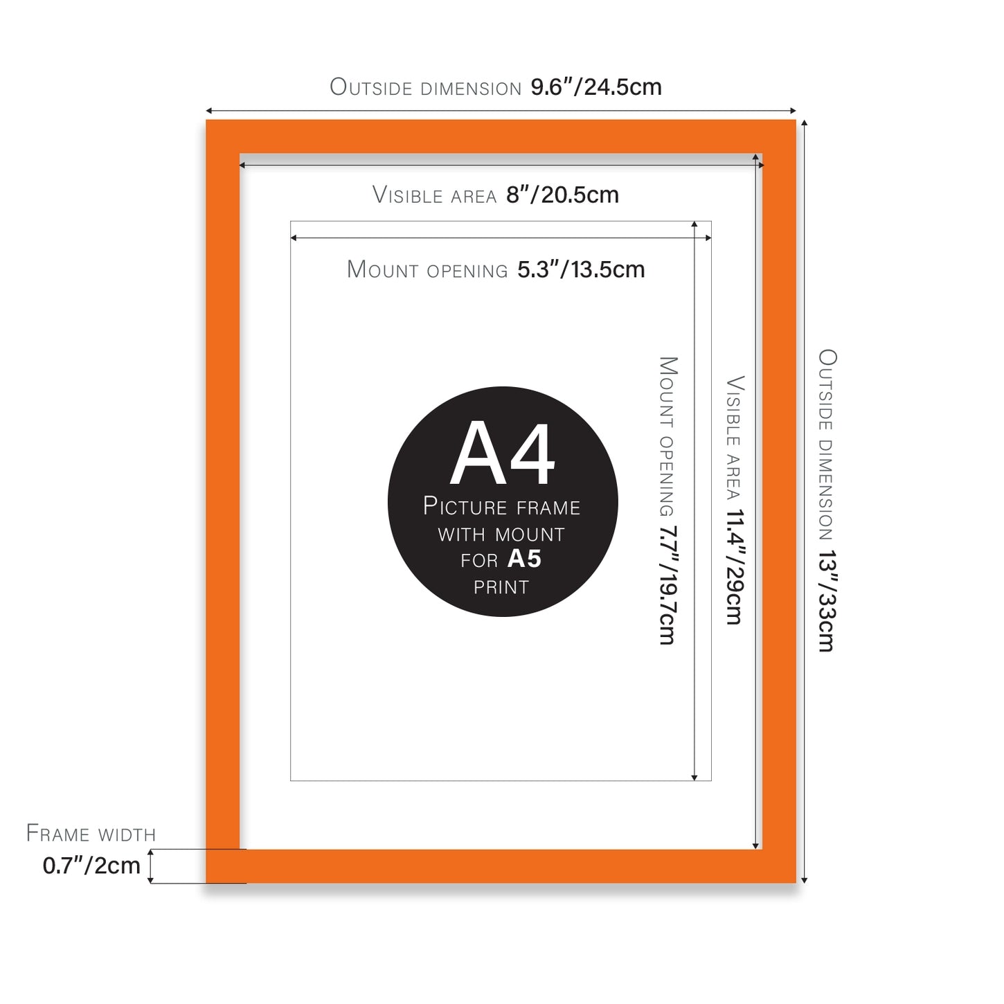 A4 Picture Frame - Orange - THE BRISTOL ARTISAN