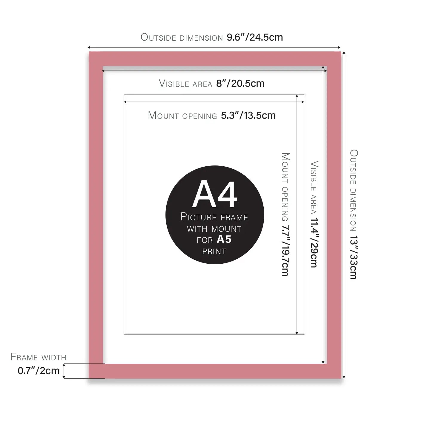 A4 Picture Frame - Pink - THE BRISTOL ARTISAN