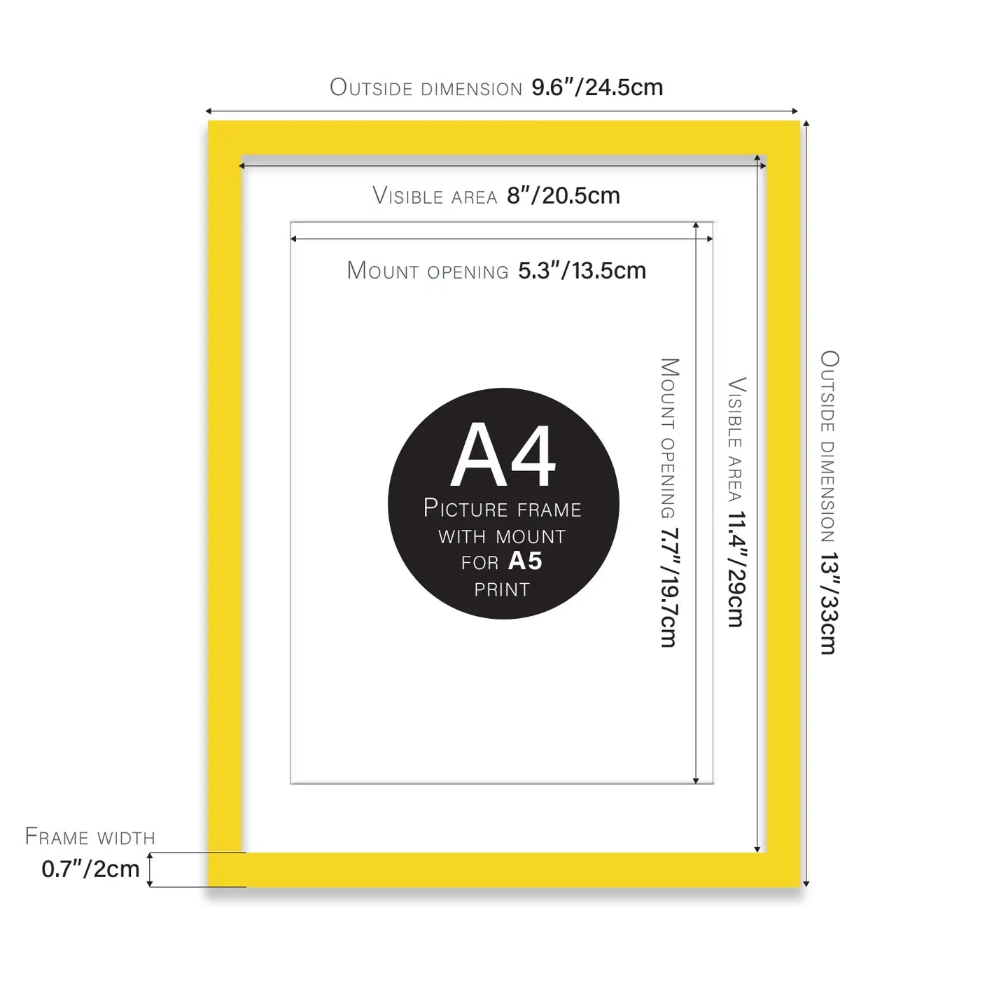 A4 Picture Frame - Yellow - THE BRISTOL ARTISAN