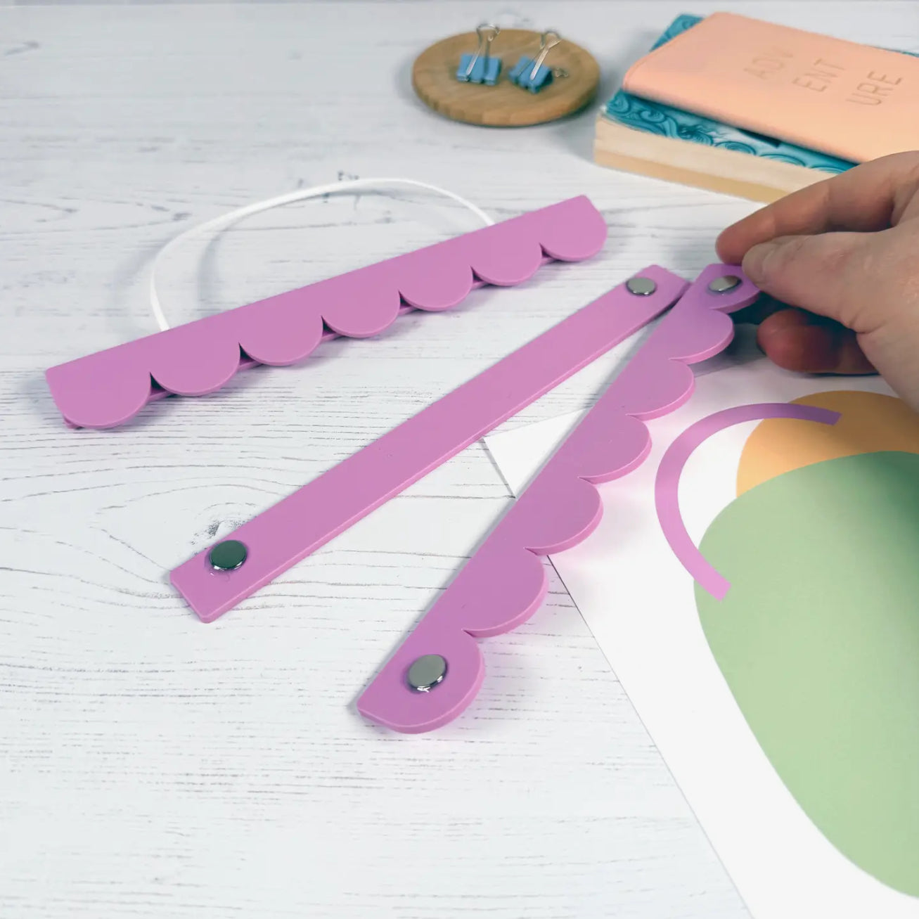 A4 Pink Scalloped Picture / Poster Hanger - THE BRISTOL ARTISAN