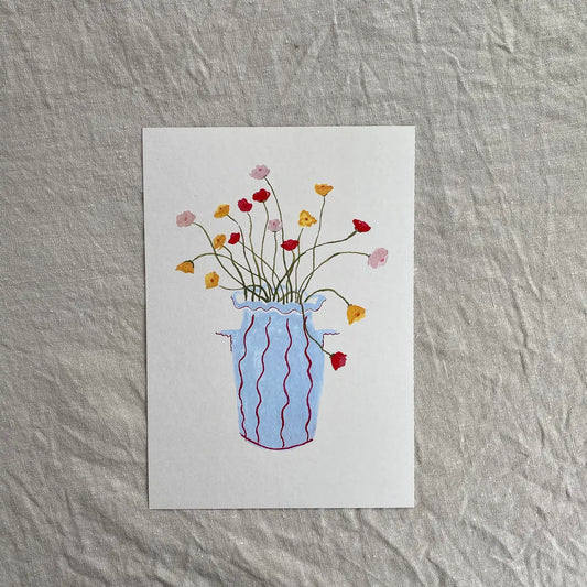 A5 Print - Cheerful Scalloped Vase - THE BRISTOL ARTISAN