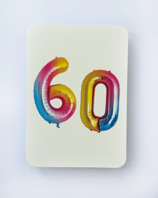Birthday Balloon No. 60 Card - THE BRISTOL ARTISAN