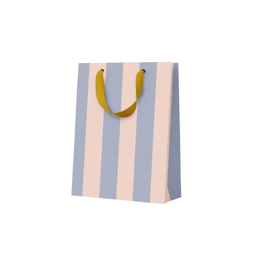 Blue and Cream Stripe Mini Gift Bag - THE BRISTOL ARTISAN
