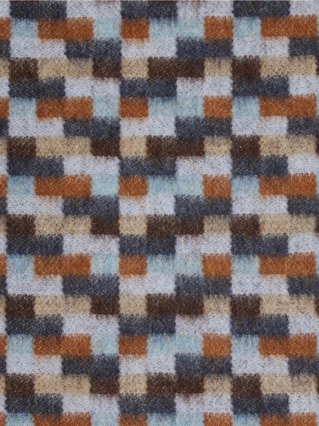Bricks Merino Throw - Navy/Rust - THE BRISTOL ARTISAN