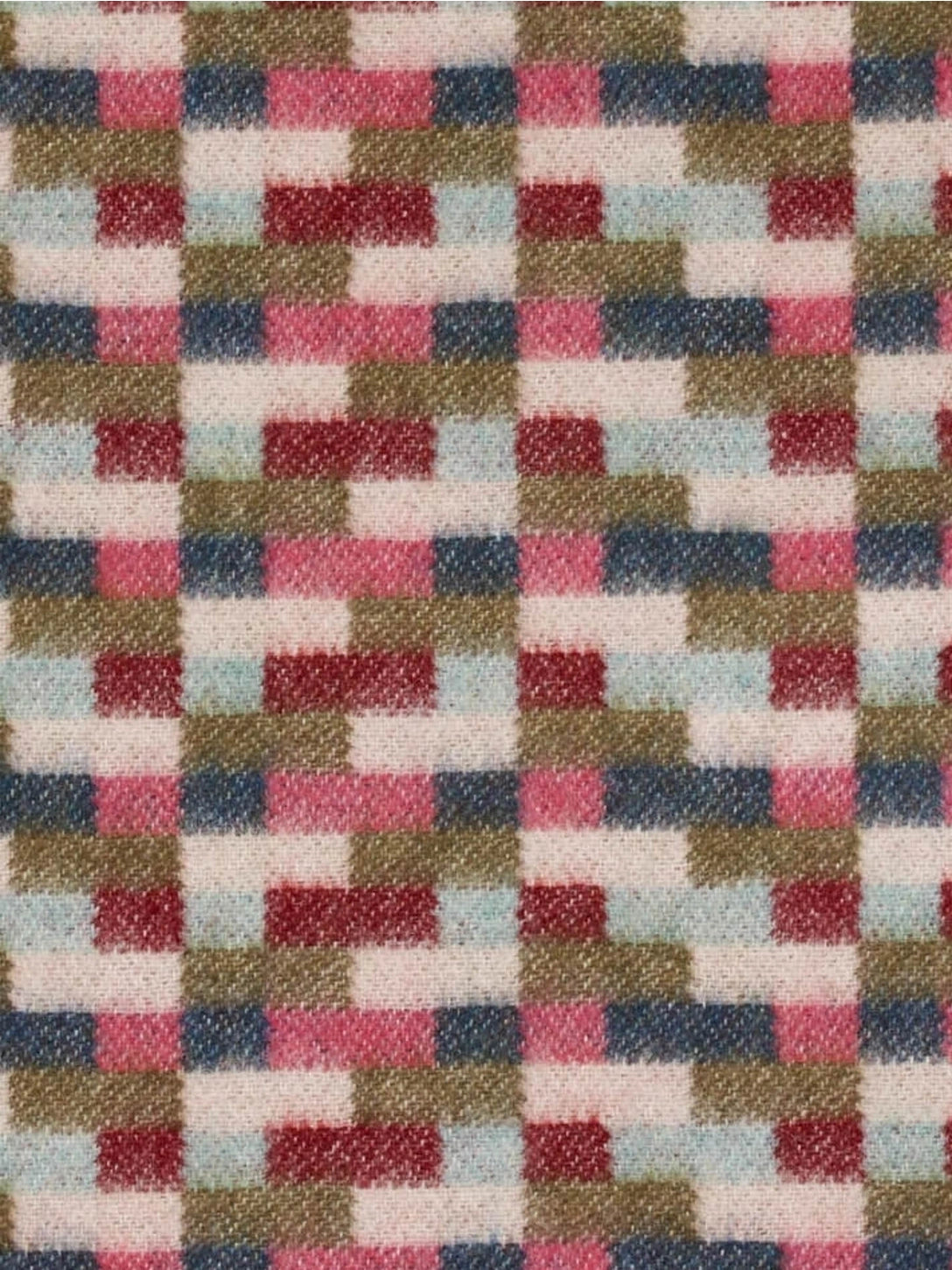 Bricks Merino Throw - Pink/Khaki - THE BRISTOL ARTISAN