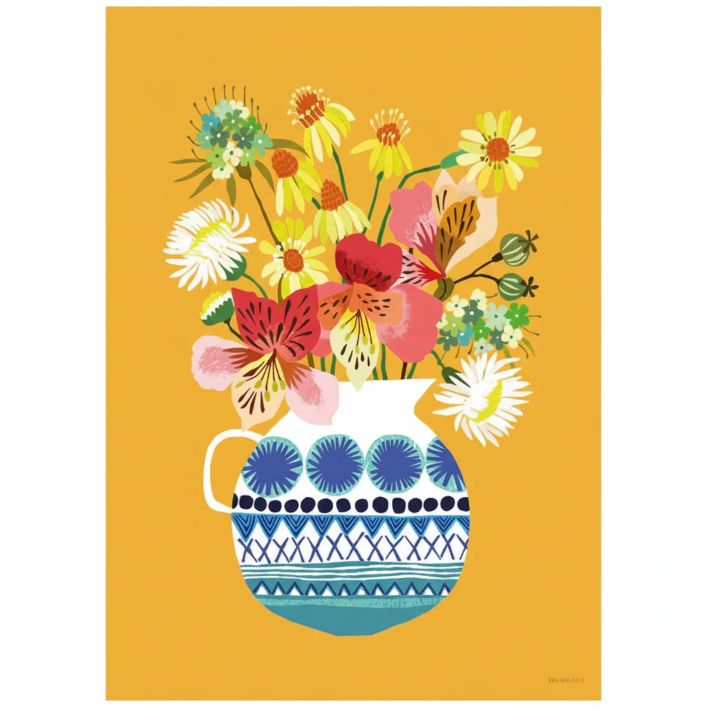Brie Harrison Festival Flowers A3 Print - THE BRISTOL ARTISAN