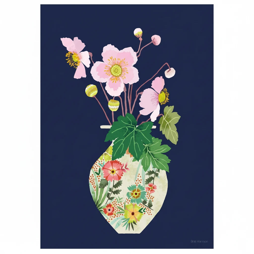 Brie Harrison Japanese Anemone A3 Print - THE BRISTOL ARTISAN