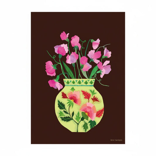 Brie Harrison Sweet Peas A3 Print - THE BRISTOL ARTISAN