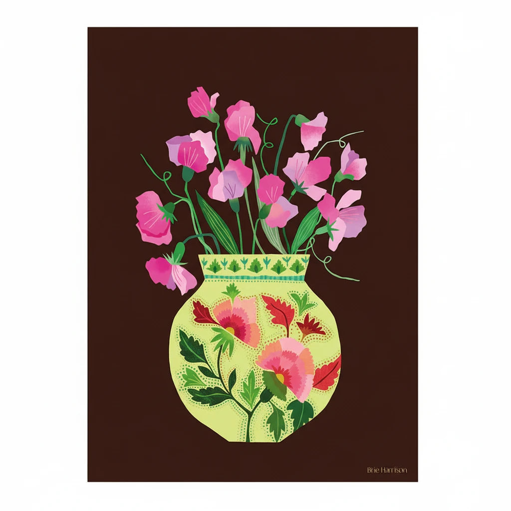 Brie Harrison Sweet Peas A4 Print - THE BRISTOL ARTISAN