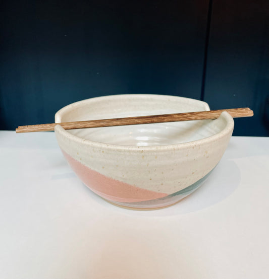 Bristol Trio Glaze Ramen Bowl with Chopsticks - THE BRISTOL ARTISAN