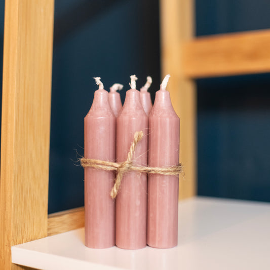 Bundle of five candles - old rose - THE BRISTOL ARTISAN