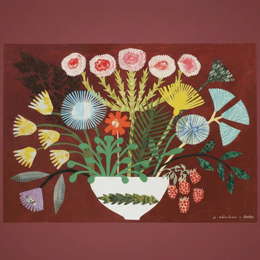 Burgundy Bouquet Print (A3) - THE BRISTOL ARTISAN