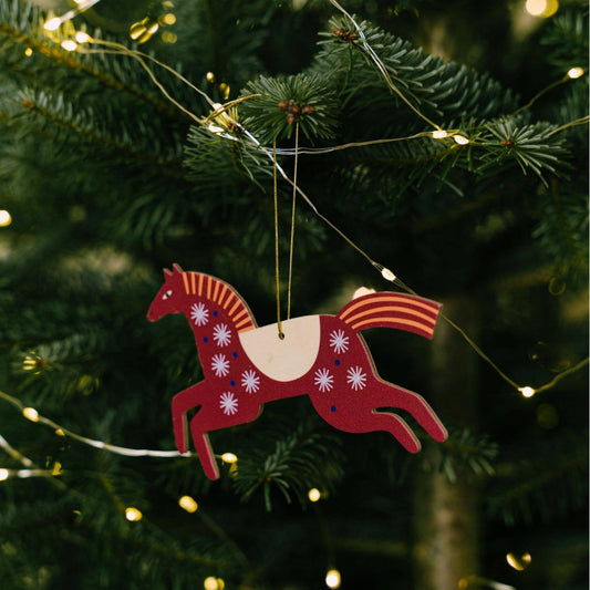 Wooden Horse Christmas tree hanging decoration - THE BRISTOL ARTISAN