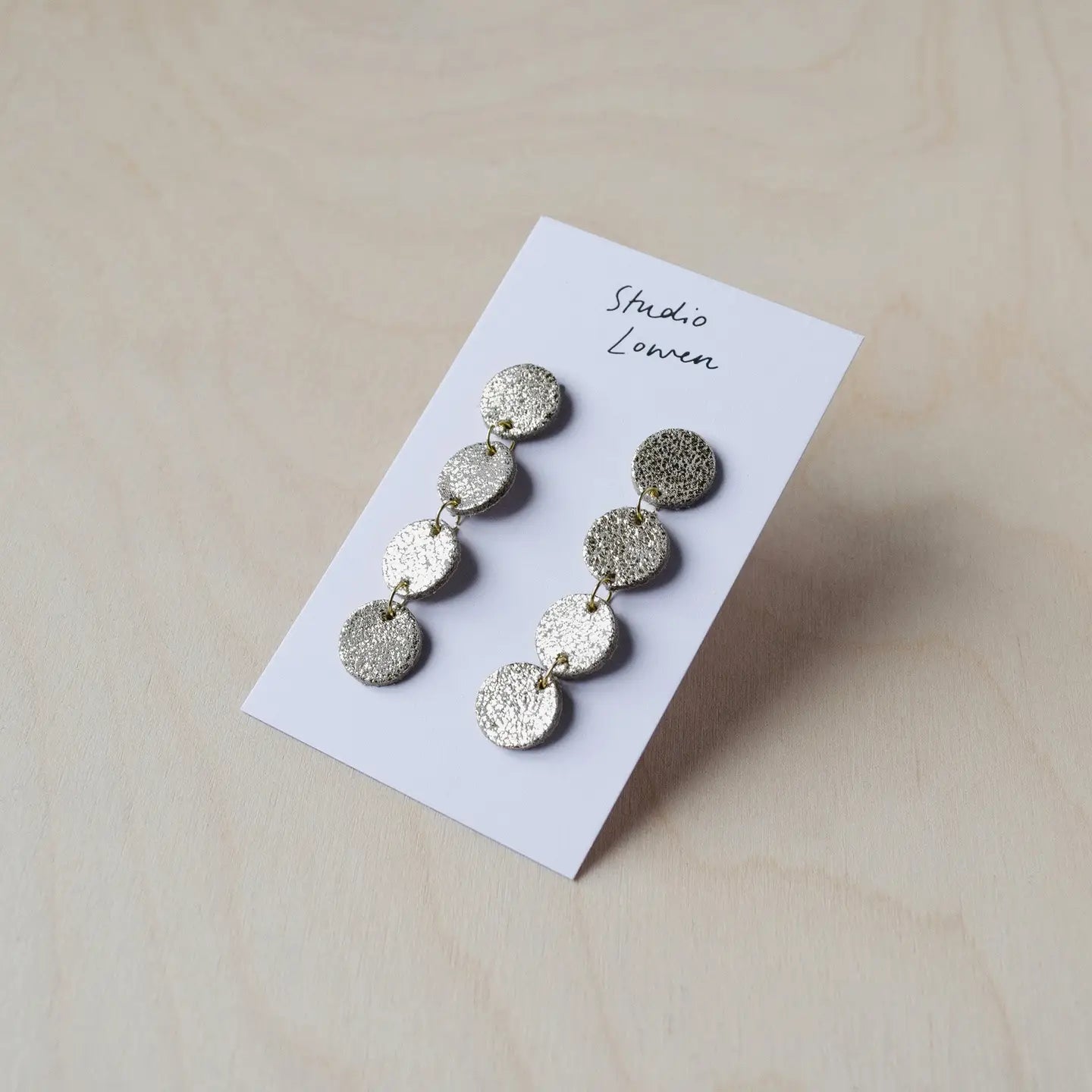 Caja Leather Dangle Earrings - Silver - THE BRISTOL ARTISAN