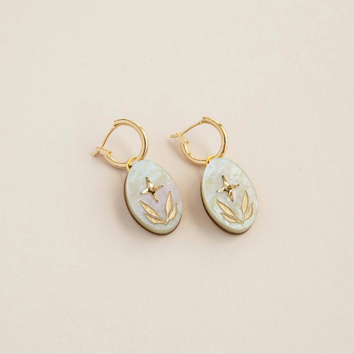 Celestial Seaweed Oval Hoop Earrings - THE BRISTOL ARTISAN
