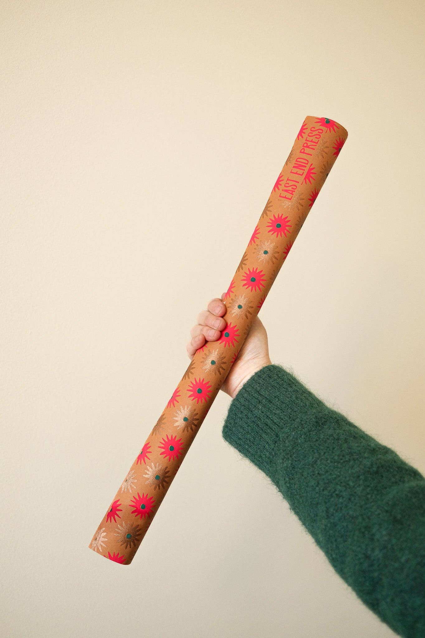 Copper Bloom Screen Printed Christmas Gift Wrap - THE BRISTOL ARTISAN
