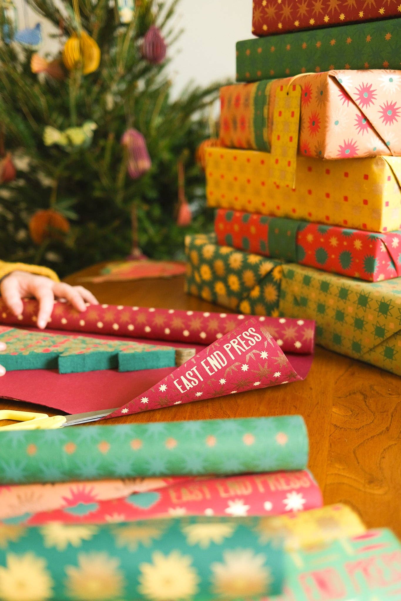 Copper Sky Screen Printed Christmas Gift Wrap - THE BRISTOL ARTISAN