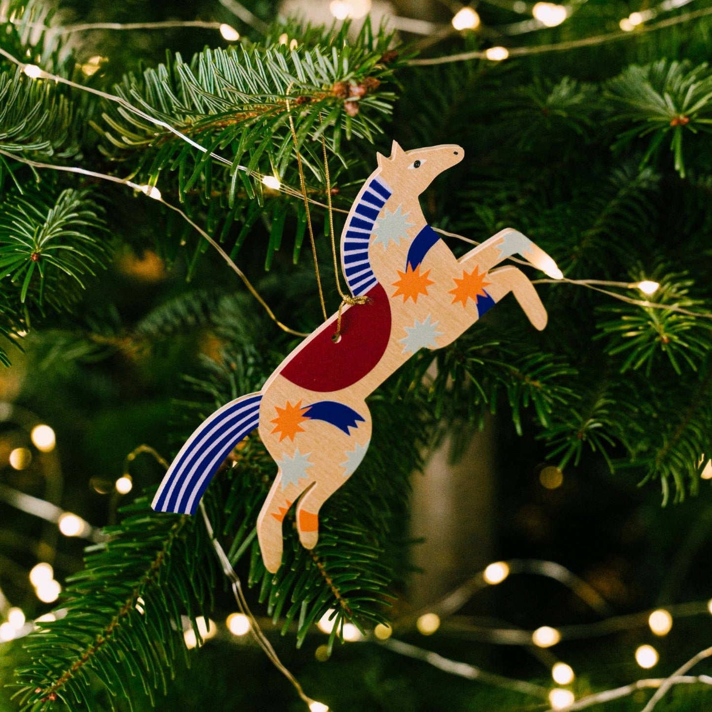 Wooden Horse Christmas hanging decoration - THE BRISTOL ARTISAN