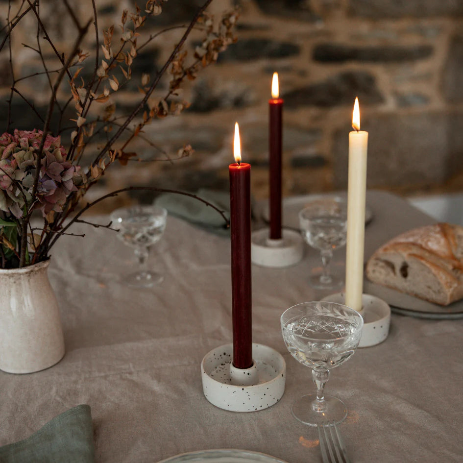 Dinner candle -  Bergundy - THE BRISTOL ARTISAN