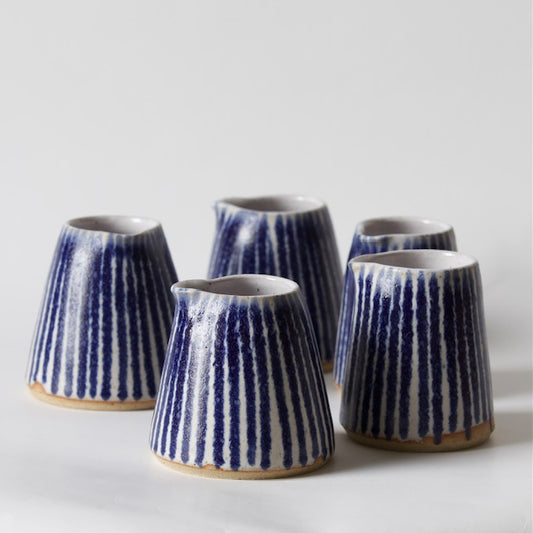 Dolomite Glaze Blue Stripe Pourer - THE BRISTOL ARTISAN