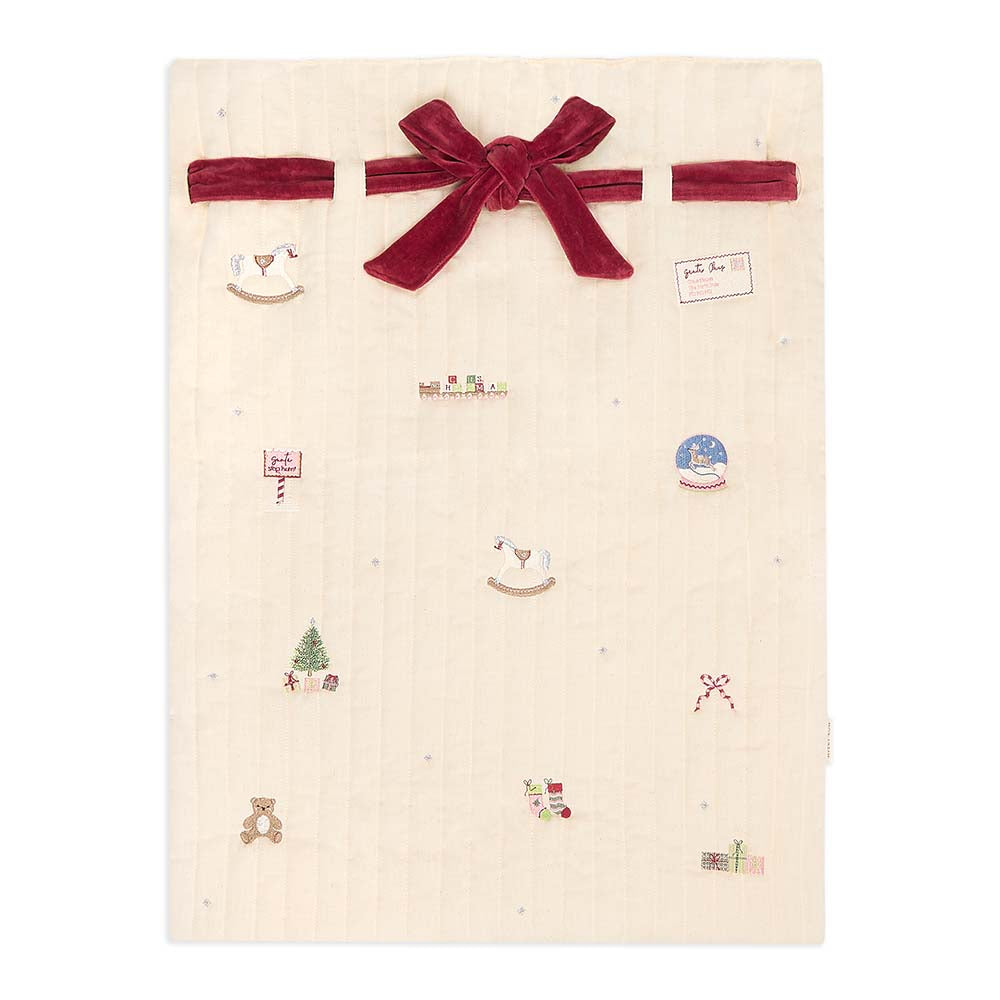 Embroidered Christmas present sack - Christmas Morning - THE BRISTOL ARTISAN