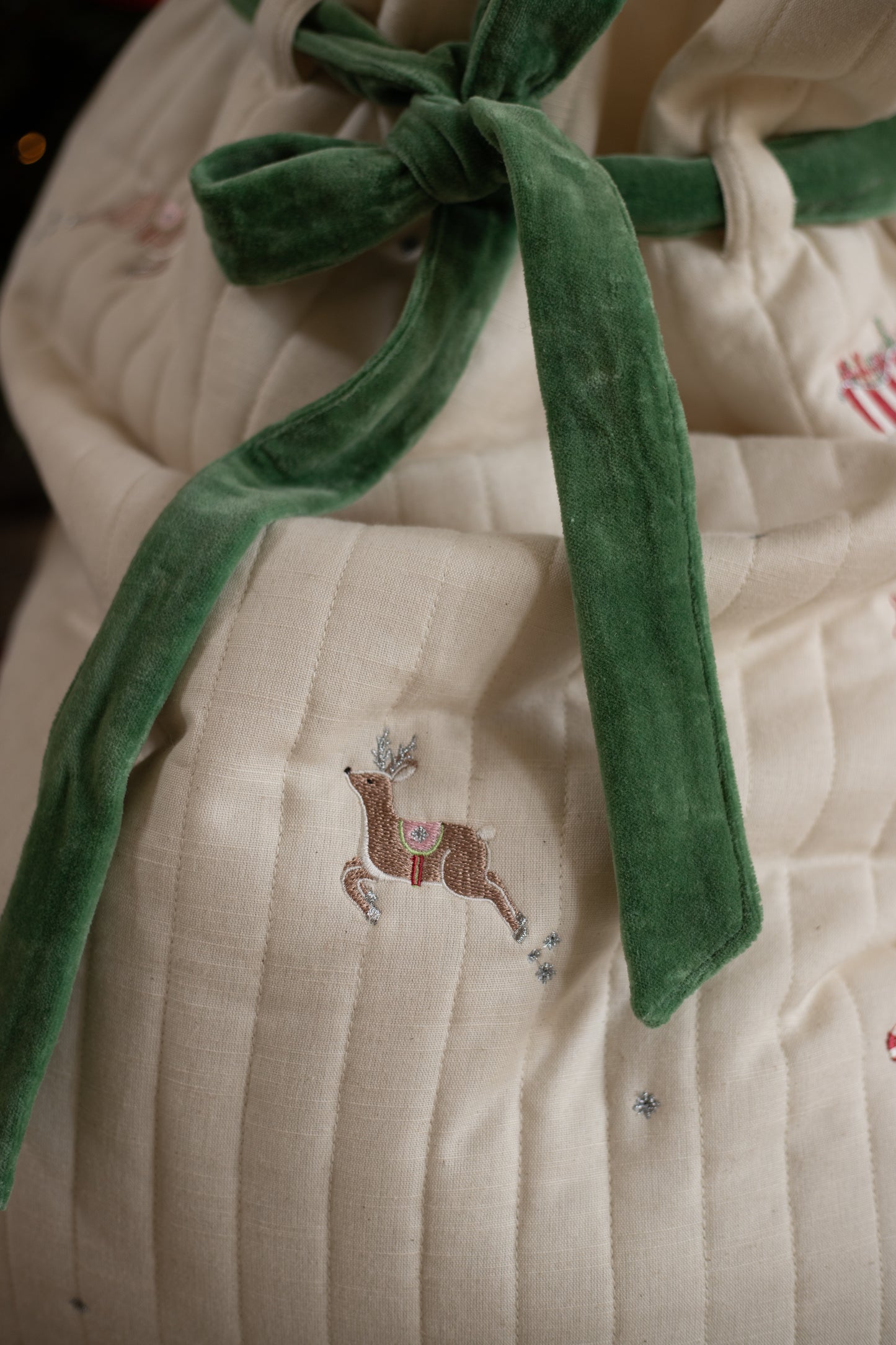 Embroidered Christmas present sack - North Pole - THE BRISTOL ARTISAN
