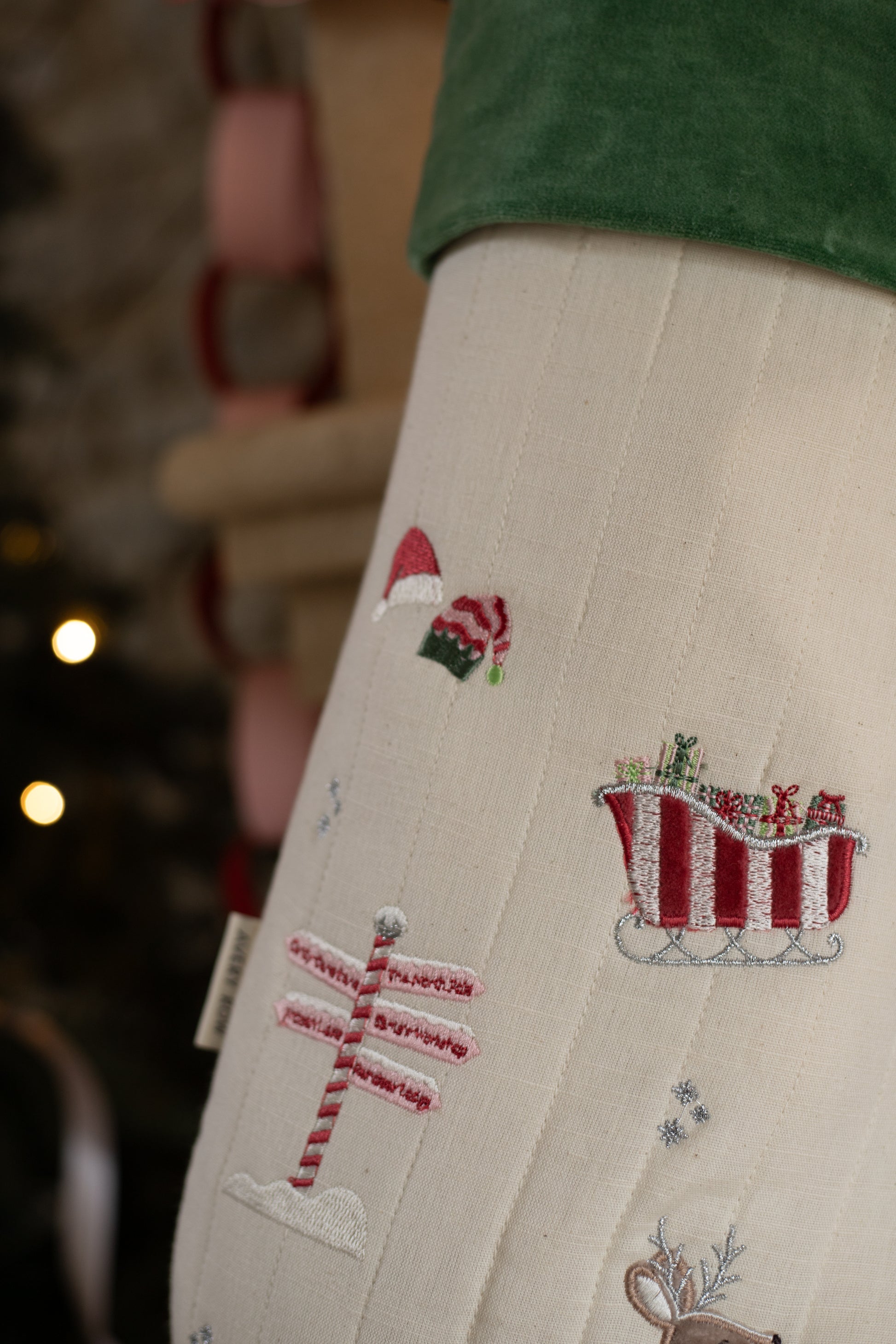 Embroidered Christmas present stocking - North Pole - THE BRISTOL ARTISAN