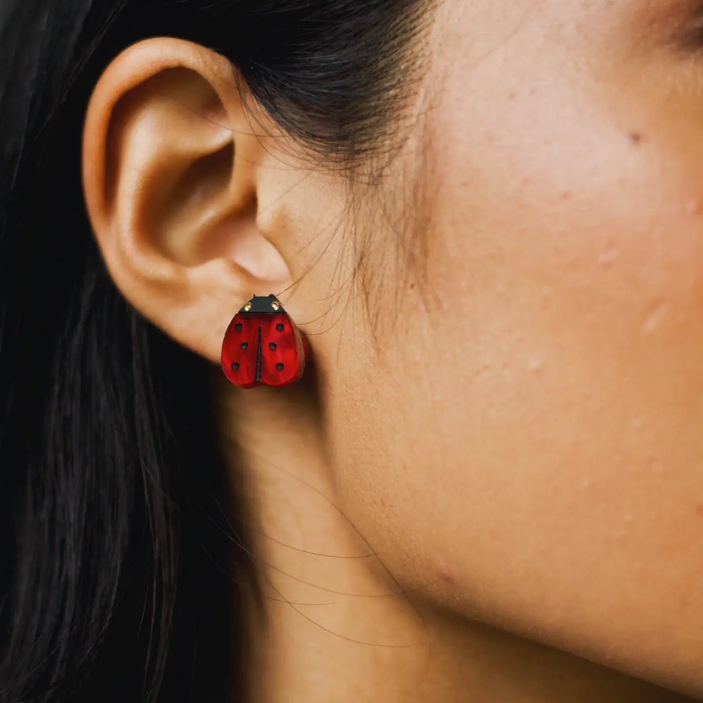 Garden Lady Bug Stud Earrings - THE BRISTOL ARTISAN