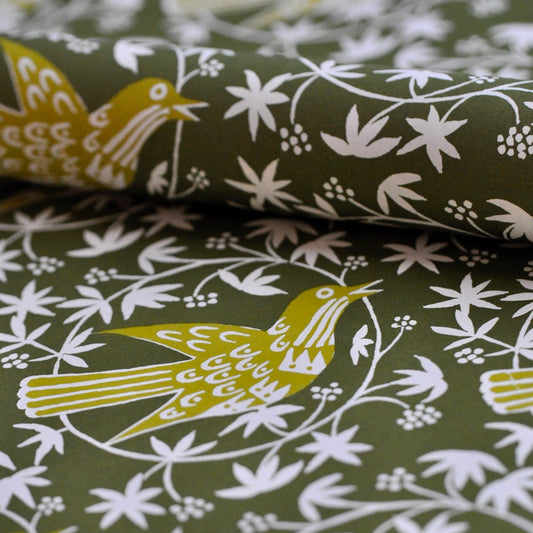Gift Wrap Songbird Moss - THE BRISTOL ARTISAN