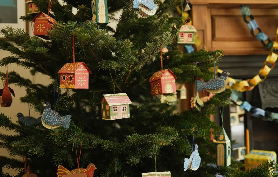 Gingerbread House screen printed Christmas decoration - THE BRISTOL ARTISAN