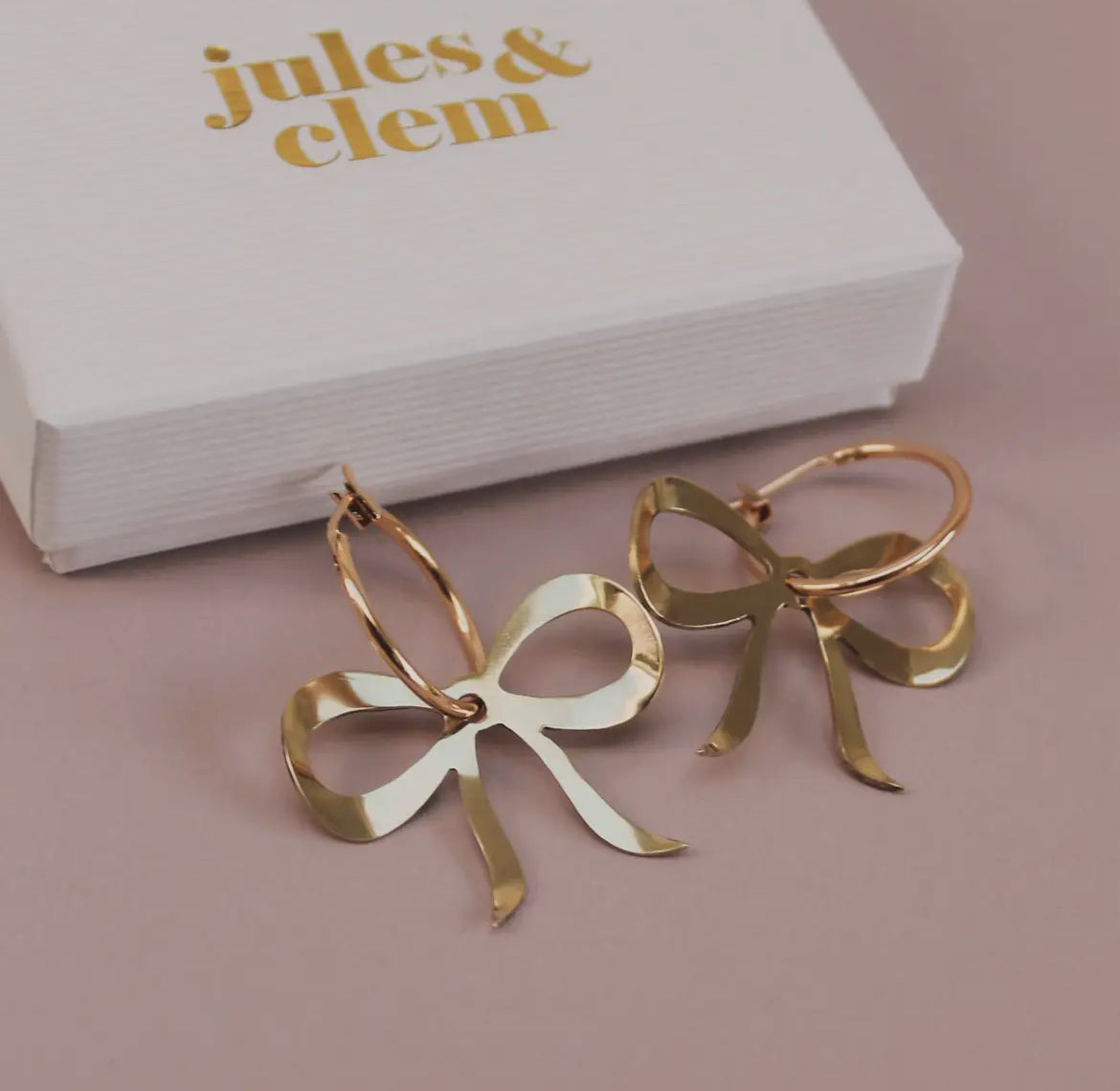 Golden Bow Hoop Earrings - THE BRISTOL ARTISAN