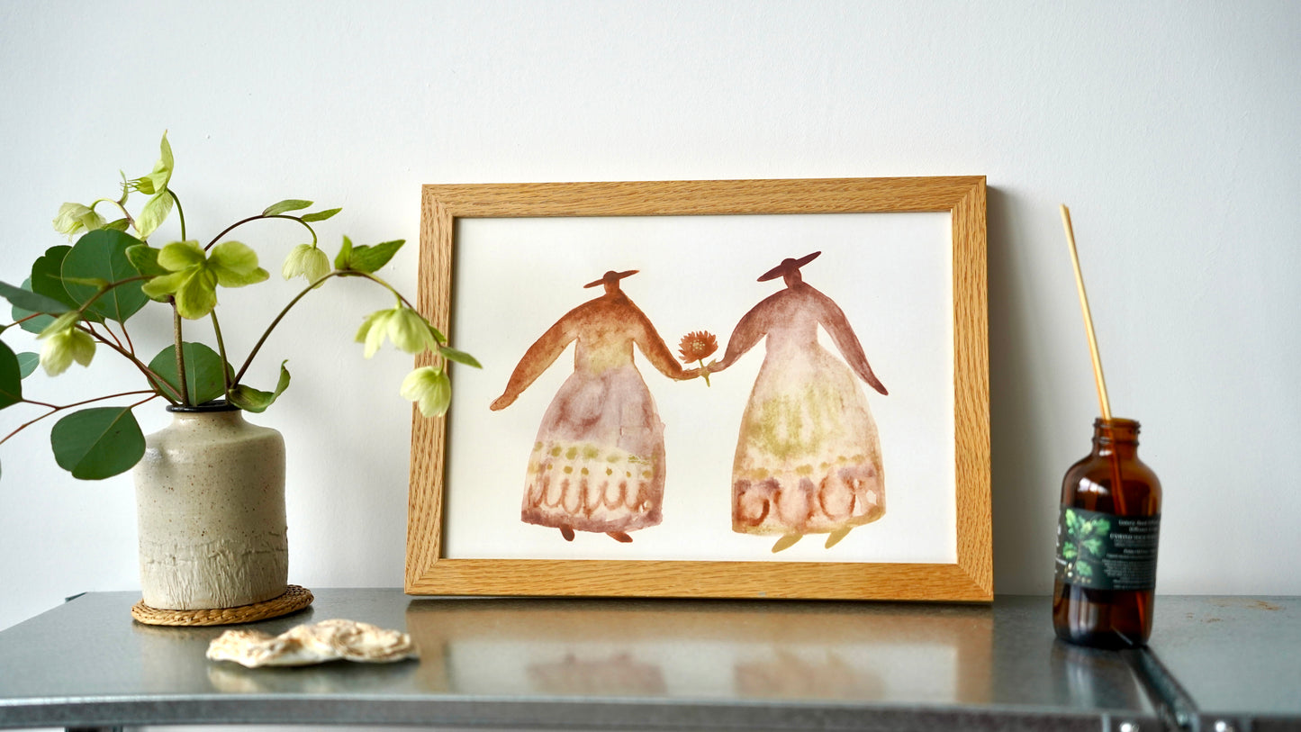 Hand in Hand A4 Art Print - THE BRISTOL ARTISAN