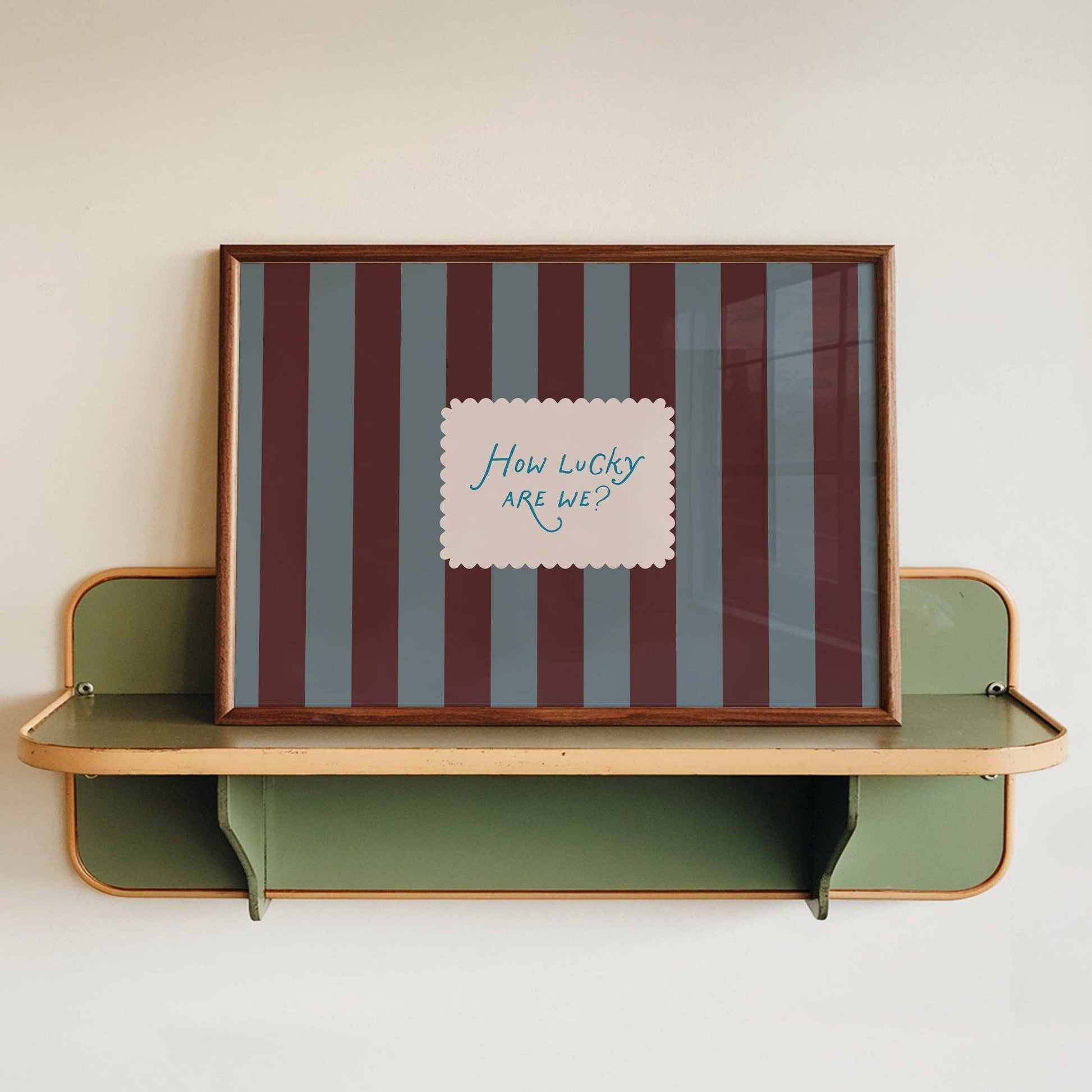 How Lucky Are We Striped Print - A3 - THE BRISTOL ARTISAN